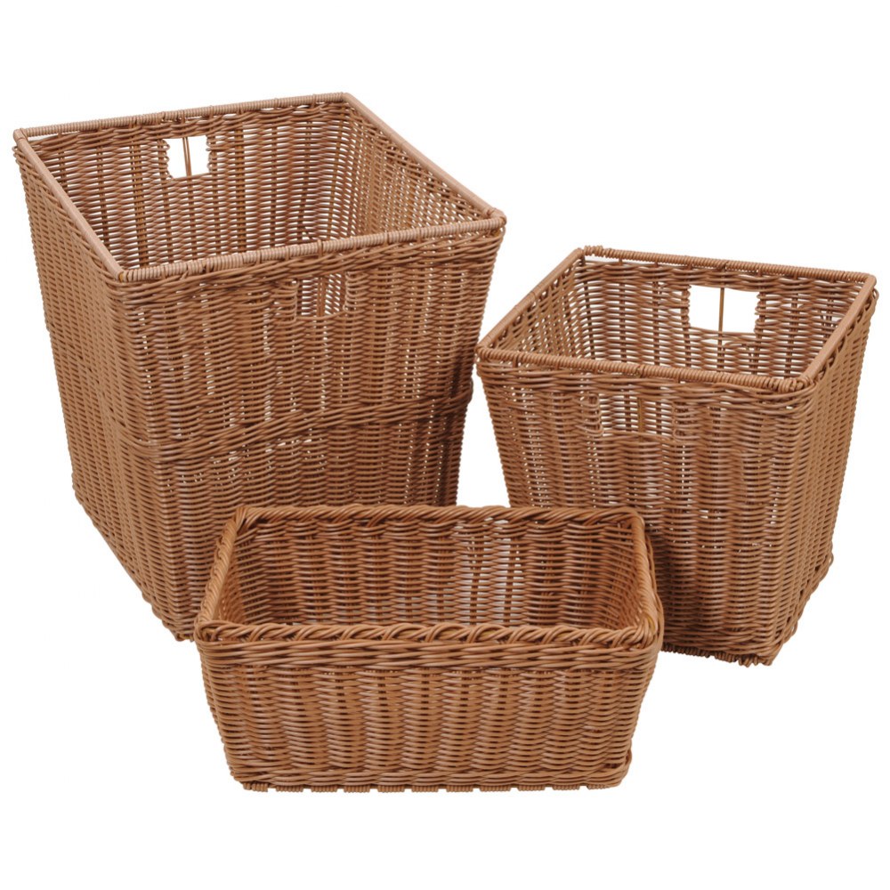 BASKET SET DKD Home Decor Natural Boho Worn 30 X 30 X 12 Cm (4